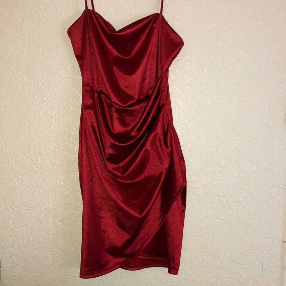 red silk dress size medium
